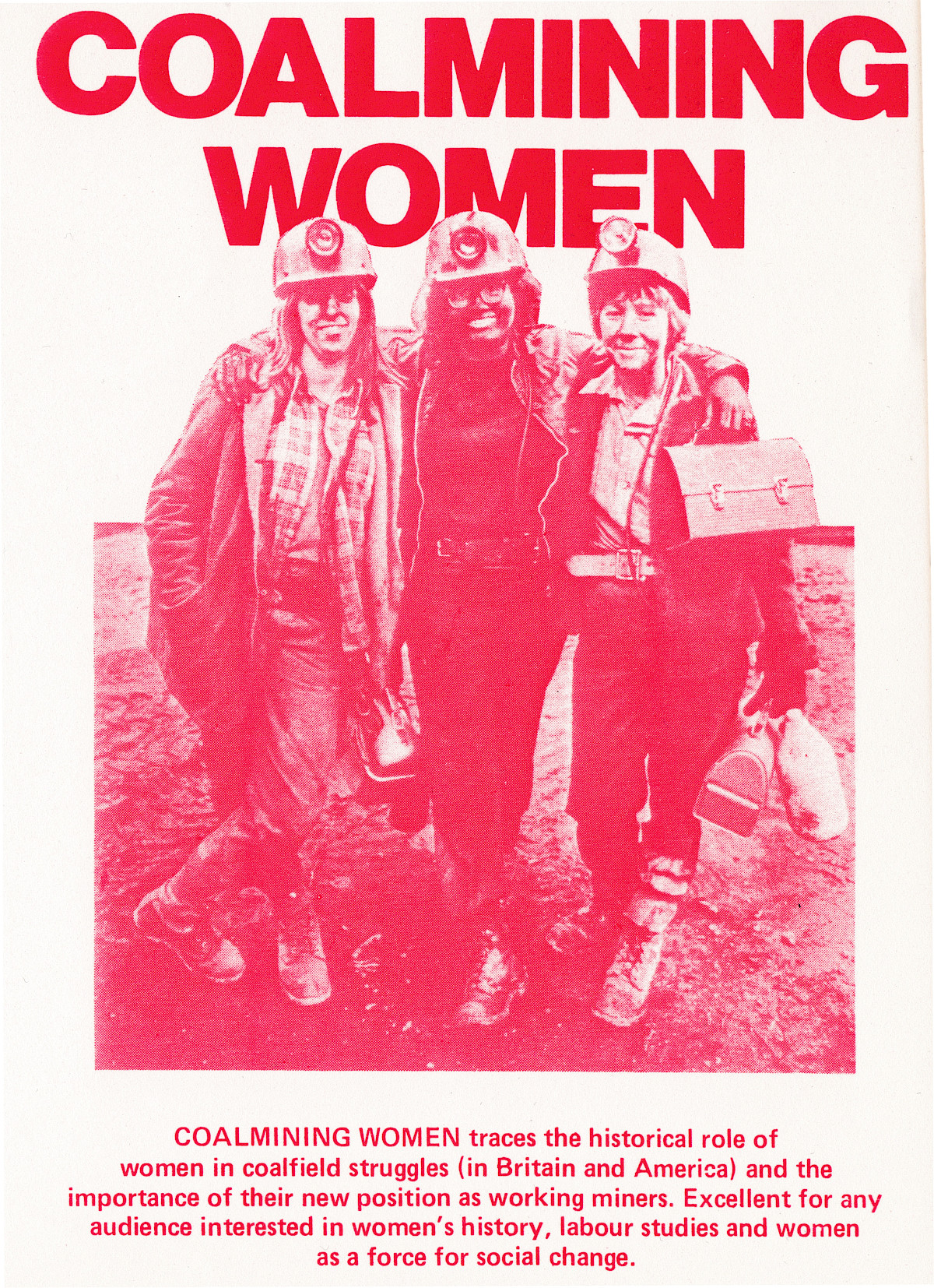 Publicity material for ‘Coalmining Women’ (1982) by Elizabeth Barrett